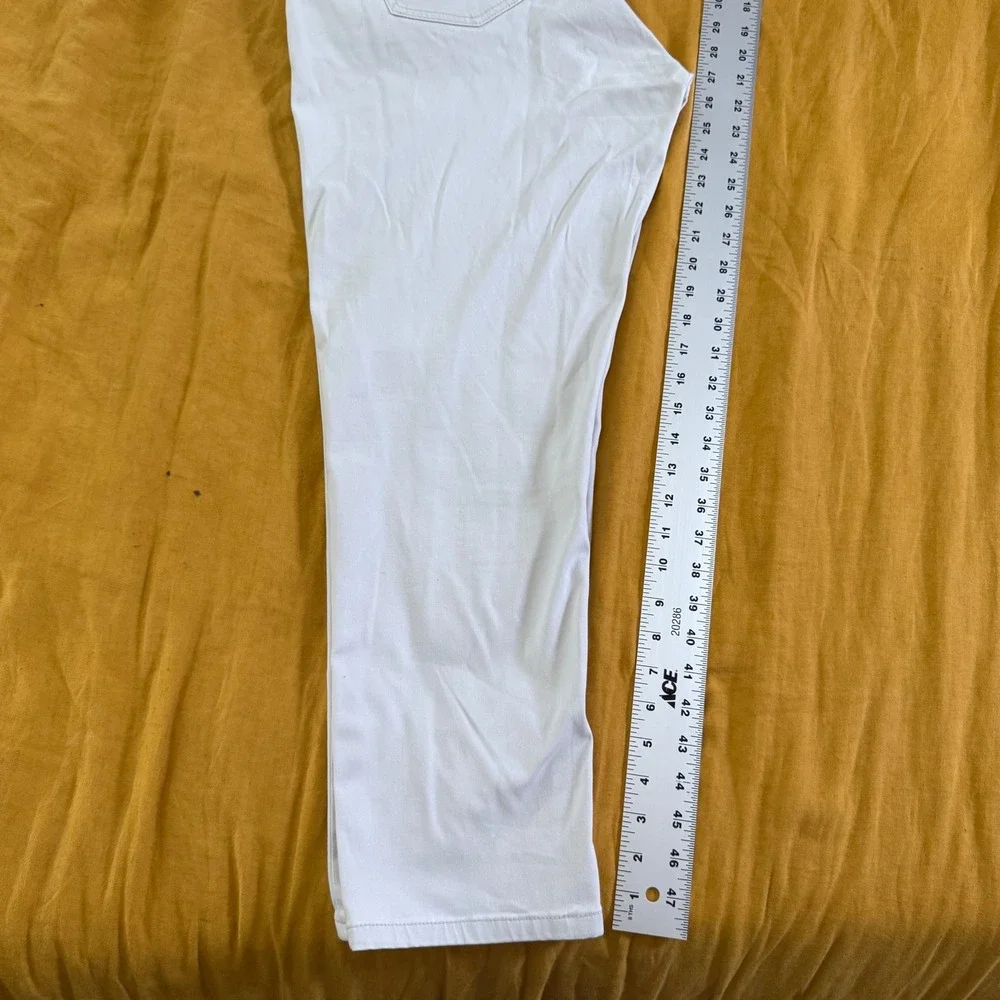 Uniqlo EZY Jeans Mens XL Off White Beige Stretch Slim Tapered Pants 321-413158